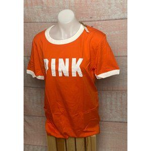 Victoria’s Secret Pink Short Sleeve Campus Ringer T-shirt, Size:Med, *NWT*